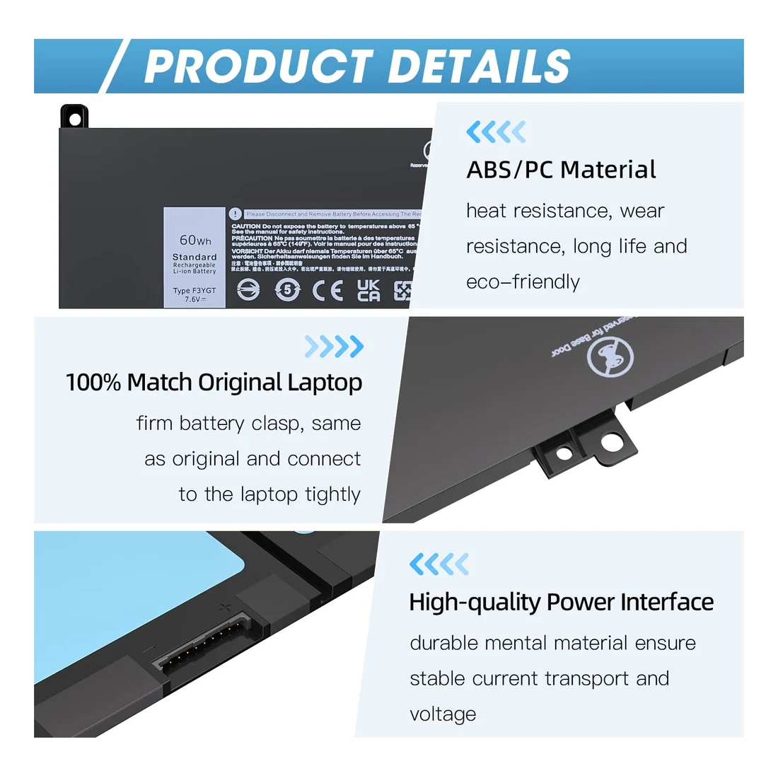 Dell Latitude E7470/E7480/E7490 Battery — Dell laptop side and angled view, buy in Lahore Pakistan