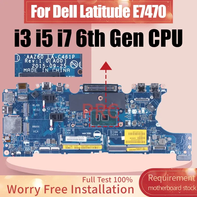 Dell Latitude E7470 Motherboard (6th Gen i5 soldered) — Dell laptop keyboard and ports view, Lahore Pakistan