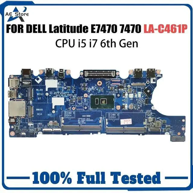 Dell Latitude E7470 Motherboard (6th Gen i5 soldered) — Dell laptop side and angled view, buy in Lahore Pakistan