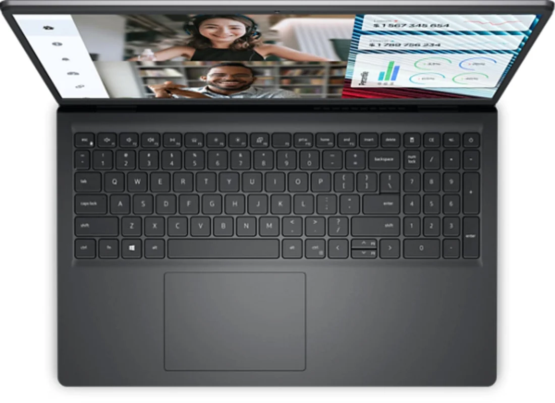 Dell Vostro 3520 i5-1235U 16GB 512GB Used Laptop Lahore — Dell laptop keyboard and ports view, Lahore Pakistan