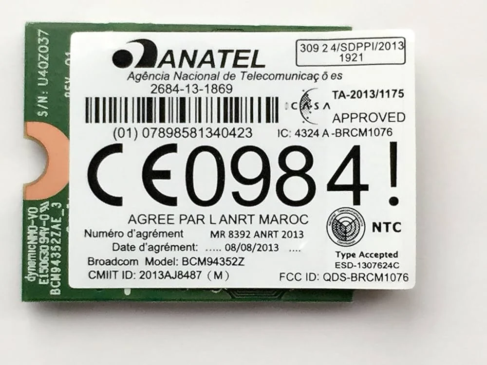 Dell Wireless 1560 (Broadcom BCM94352Z) — genuine laptop parts in Lahore, Pakistan