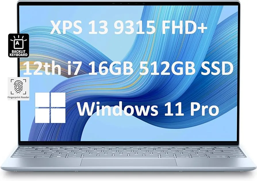 Dell XPS 13 9315 i7-1250U 16GB 512GB Used Laptop Lahore — Dell laptop side and angled view, buy in Lahore Pakistan