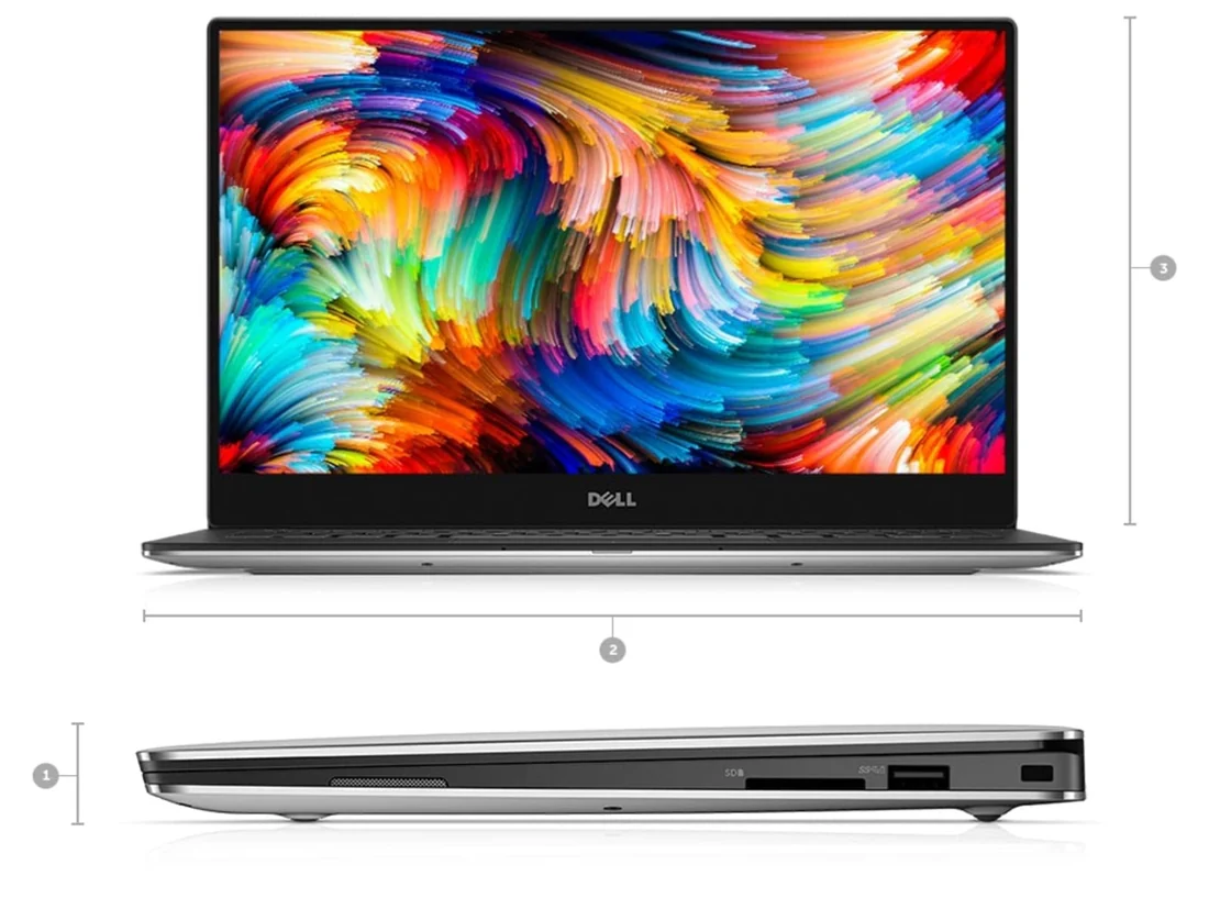 Dell XPS 13 9360 i7-7500U 16GB 512GB Touch Used Laptop Lahore — Dell laptop keyboard and ports view, Lahore Pakistan