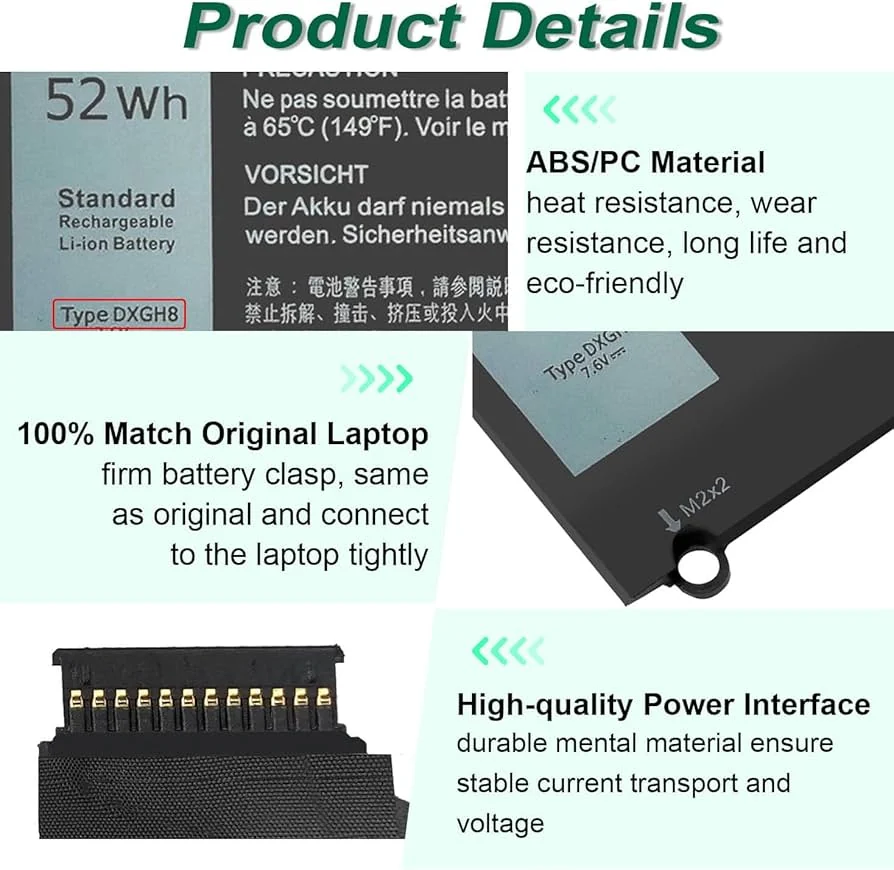 Dell XPS 13 9370 / 9380 52Wh 4-Cell Battery (Genuine G8VCF) — batteries price in Pakistan, NN Laptops Lahore