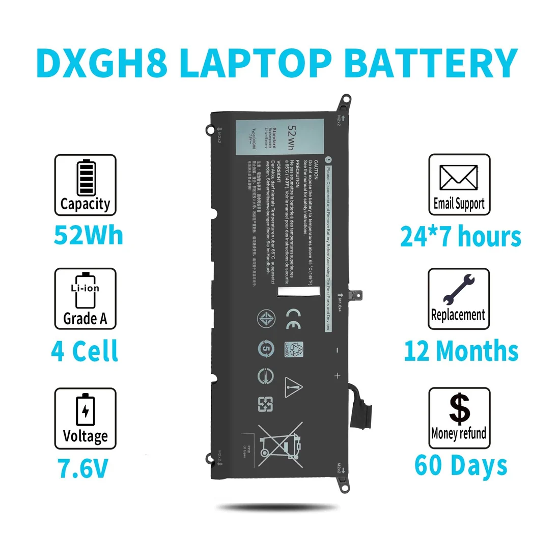 Dell XPS 13 9370/9380 Battery — genuine batteries in Lahore, Pakistan