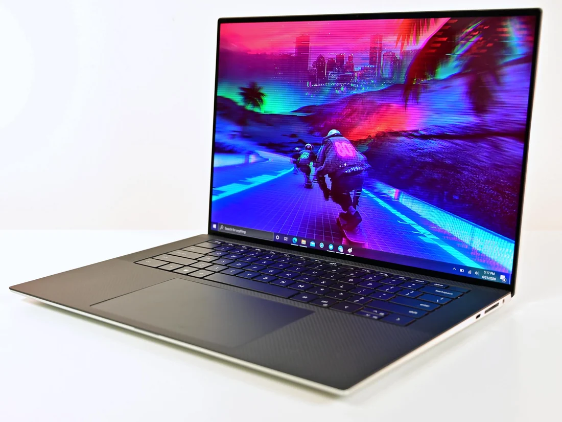 Dell XPS 15 9500 i7-10750H 16GB 512GB Used Laptop Lahore — Dell laptop keyboard and ports view, Lahore Pakistan