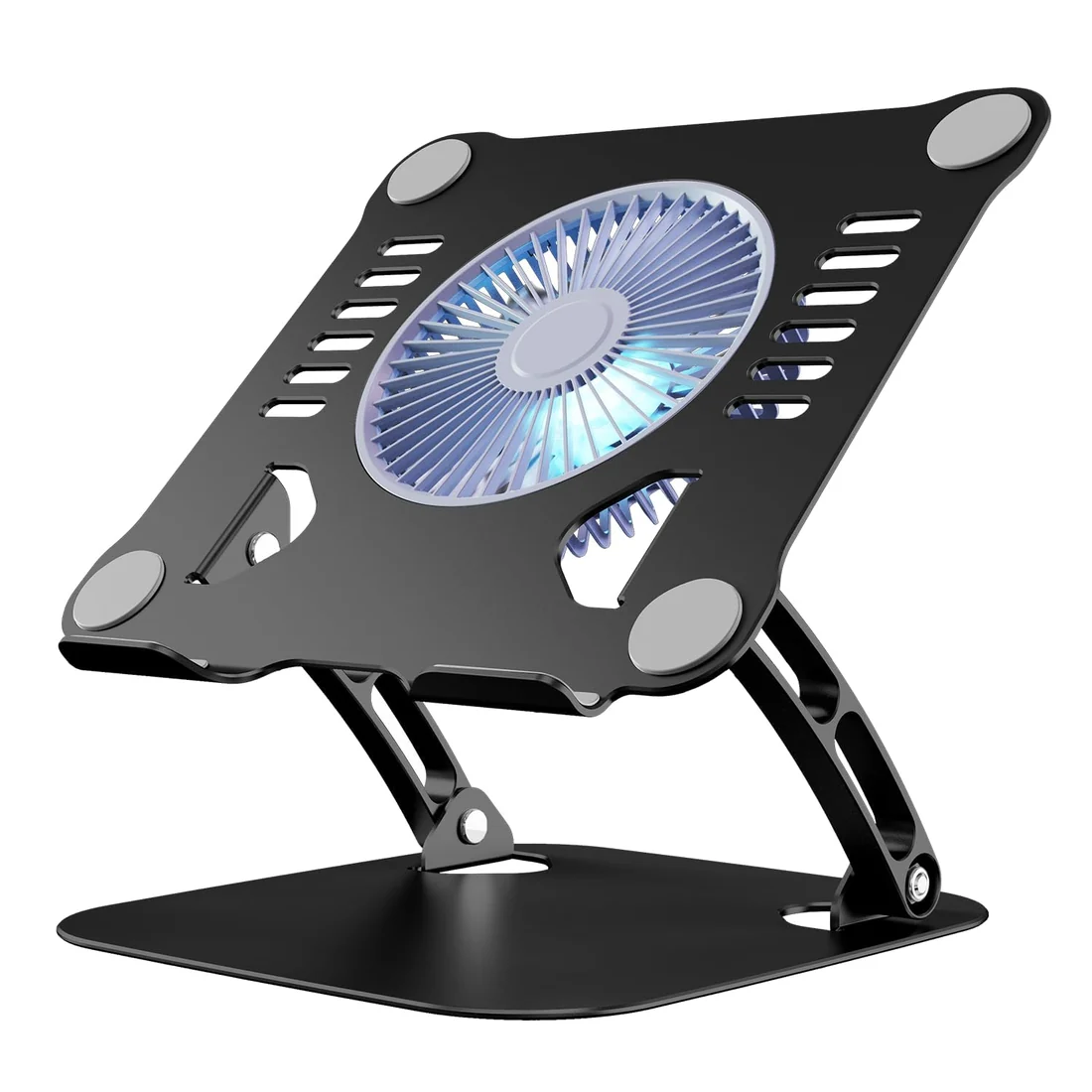 Ergonomic 15 inch Laptop Cooling Stand Adjustable Height Dual Fan — Generic laptop keyboard and ports view, Lahore Pakistan