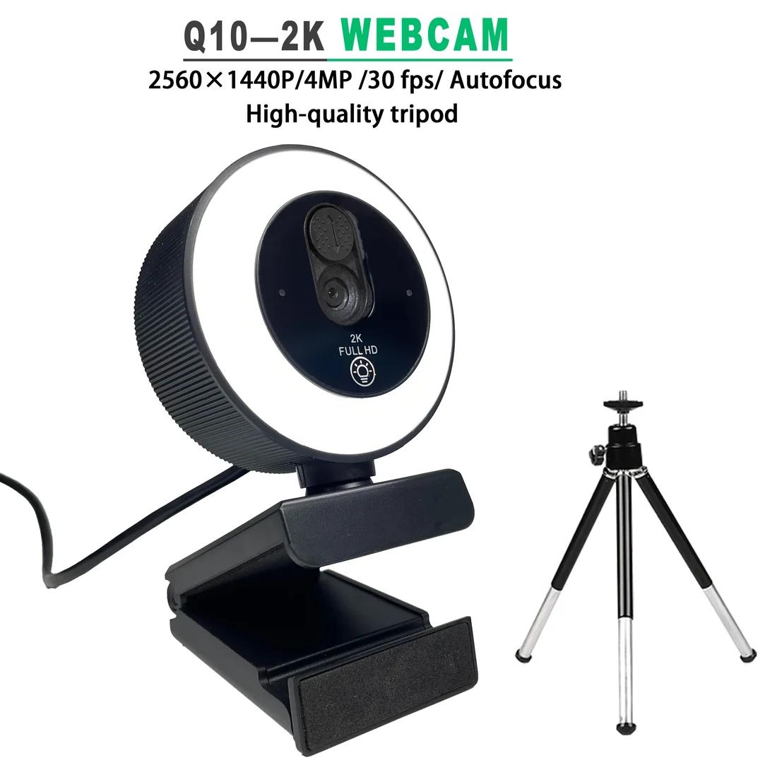 Generic 1080p Auto-Focus USB Webcam with Ring Light — genuine accessories in Lahore, Pakistan