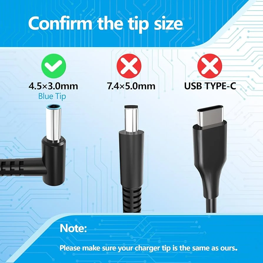 HP 45W Original Charger (Blue Tip 4.5mm) — chargers / adapters price in Pakistan, NN Laptops Lahore