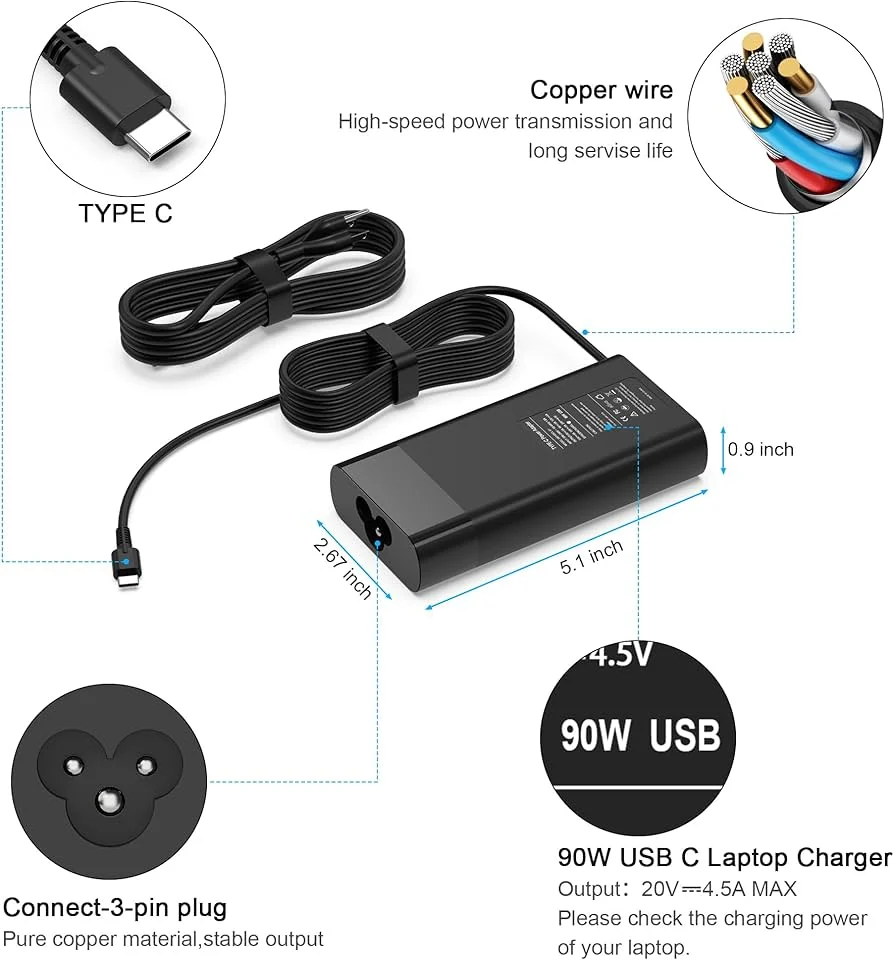 HP Original 90W USB-C Charger for ZBook 14u G6 / EliteBook 850 G6 — HP laptop keyboard and ports view, Lahore Pakistan