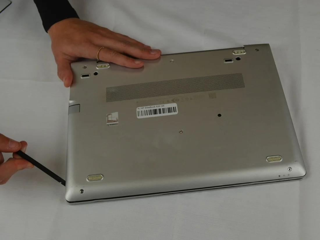 HP EliteBook 830 G6 Bottom Case (D Panel) Replacement in Lahore — HP laptop keyboard and ports view, Lahore Pakistan