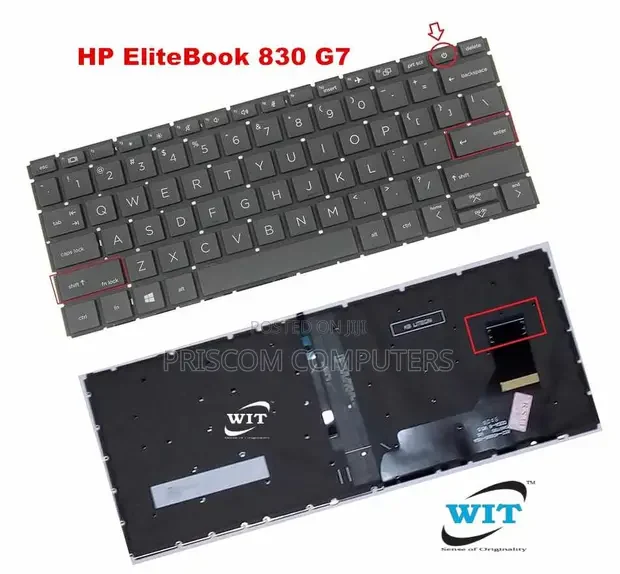 HP EliteBook 830 G7 Keyboard (Backlit) — HP laptop side and angled view, buy in Lahore Pakistan