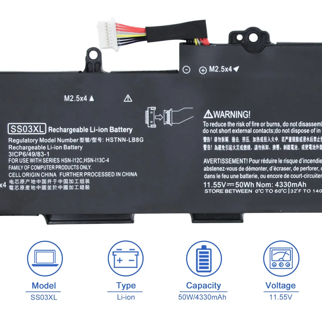 HP EliteBook 840 G5 / 840 G6 / 830 G5 50Wh 3-Cell Battery (CS03XL) — HP laptop keyboard and ports view, Lahore Pakistan