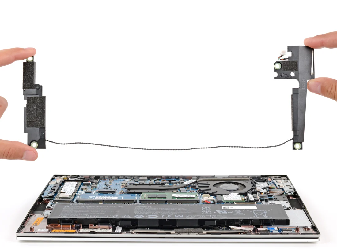 HP EliteBook 840 G6 G7 Left + Right Internal Speaker Set — HP laptop keyboard and ports view, Lahore Pakistan