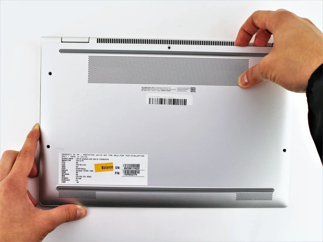 HP EliteBook x360 1030 G3 Bottom Case (D Panel) Replacement Part — HP laptop keyboard and ports view, Lahore Pakistan