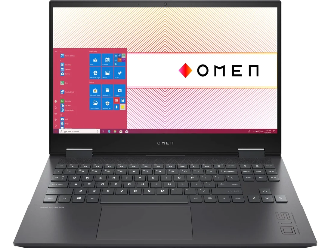 HP Omen 15 Gaming — HP laptop keyboard and ports view, Lahore Pakistan
