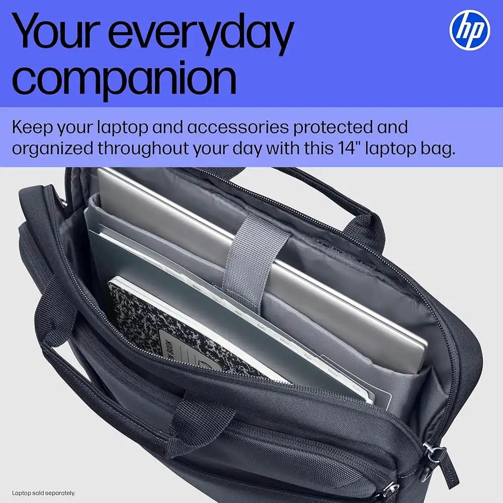 HP Original 14 inch Laptop Bag Briefcase Style — HP laptop keyboard and ports view, Lahore Pakistan