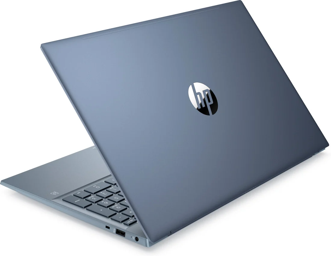HP Pavilion 15-eg0073cl i7-1165G7 16GB 512GB Touch Used Lahore — HP laptop keyboard and ports view, Lahore Pakistan