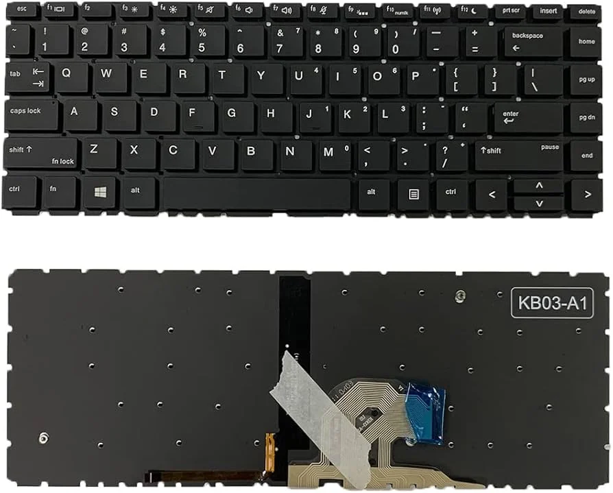 HP ProBook 440 G6 Non-Backlit Keyboard Replacement US Layout — HP laptop keyboard and ports view, Lahore Pakistan
