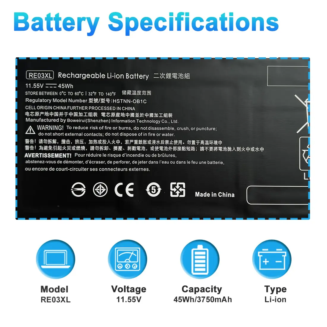 HP ProBook 450 G7/G8 Battery — HP laptop keyboard and ports view, Lahore Pakistan
