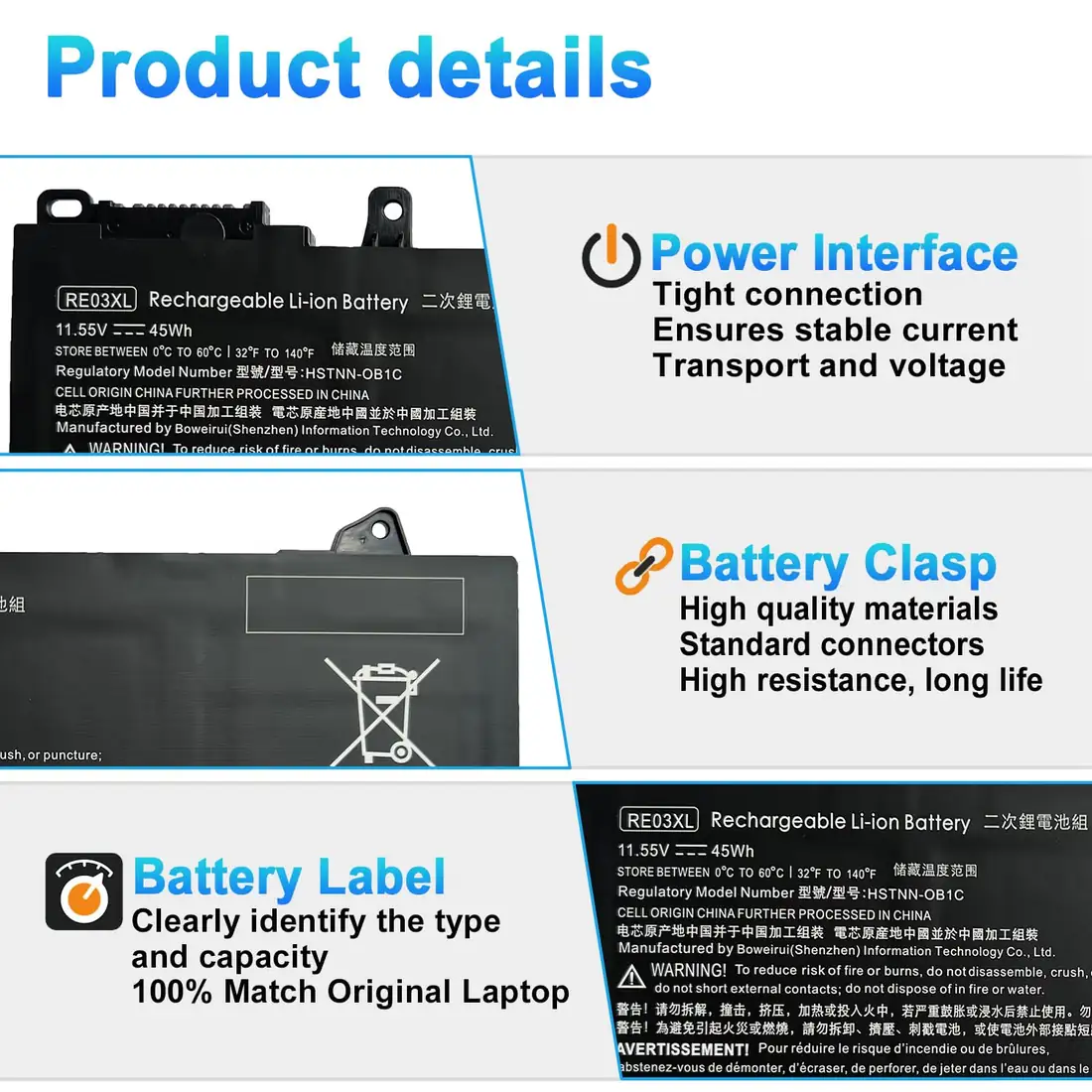 HP ProBook 450 G7/G8 Battery — HP laptop side and angled view, buy in Lahore Pakistan