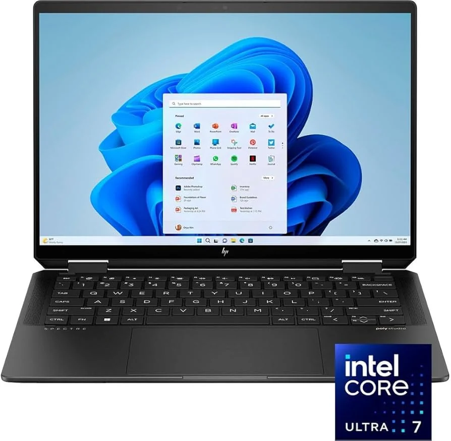 HP Spectre x360 14 i7-1355U 32GB 1TB — HP laptop keyboard and ports view, Lahore Pakistan