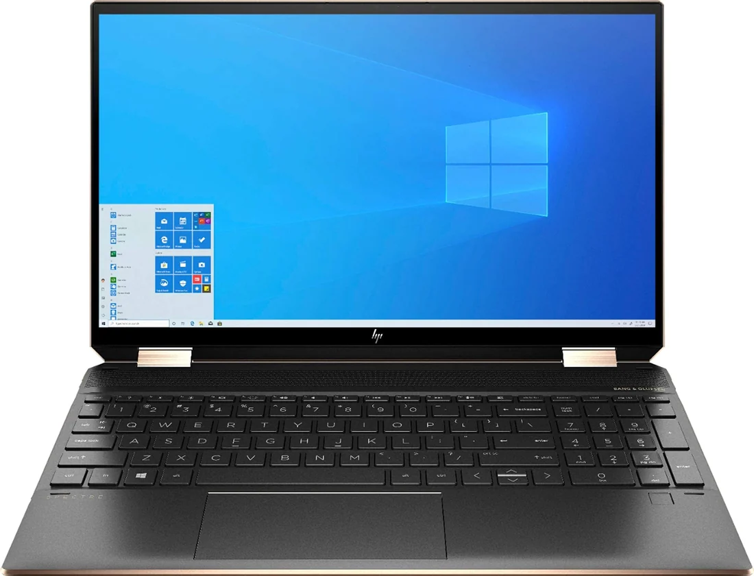HP Spectre x360 15 i7-10510U 16GB 512GB — HP laptop keyboard and ports view, Lahore Pakistan