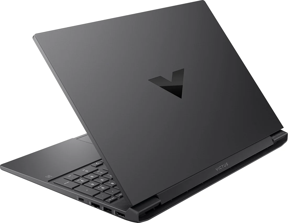 HP Victus 15-fa0031dx i5-12450H 8GB 512GB 144Hz Used Lahore — HP laptop keyboard and ports view, Lahore Pakistan