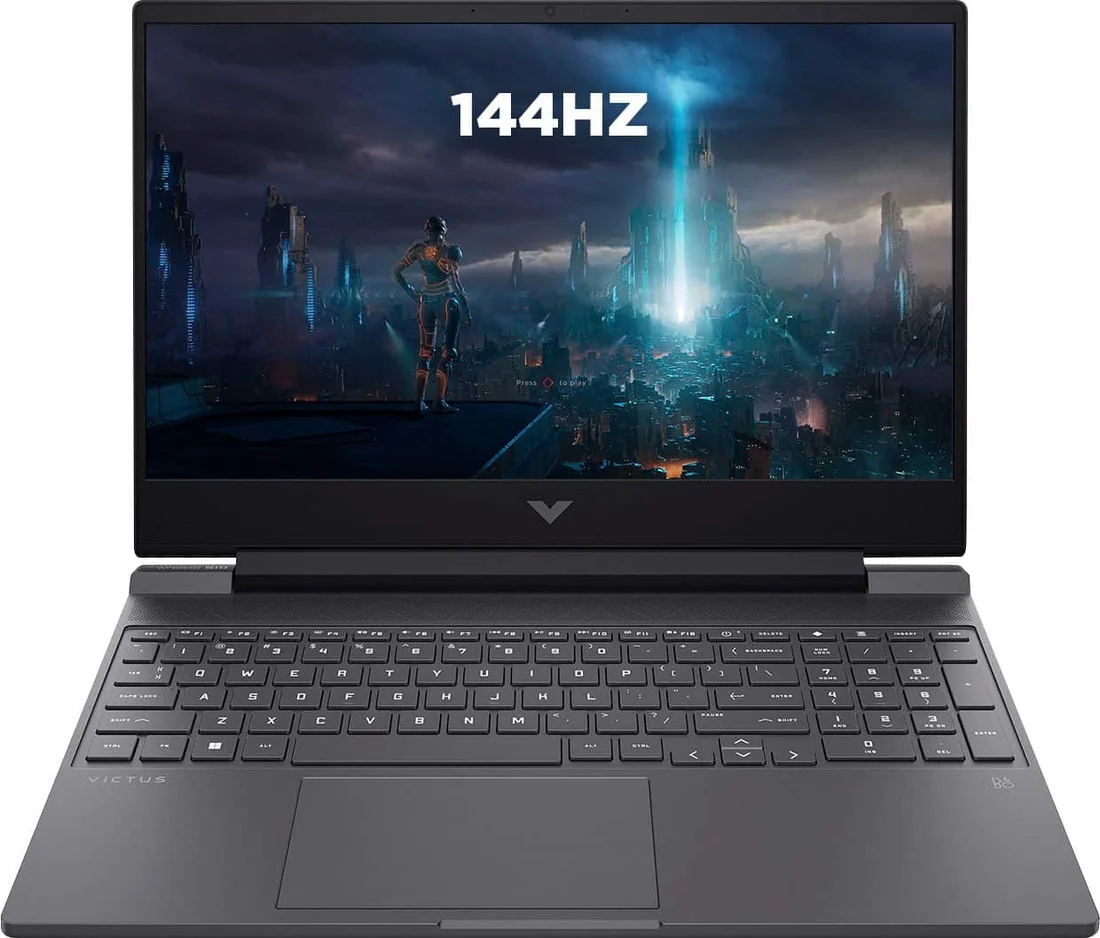 HP Victus 15-fa0031dx i5-12450H 8GB 512GB 144Hz Used Lahore — HP laptop side and angled view, buy in Lahore Pakistan