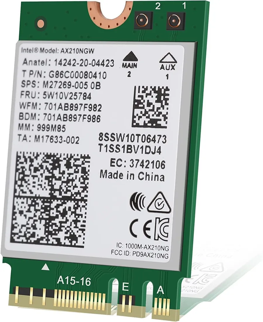 Intel AX210 WiFi 6E M.2 2230 Laptop WiFi Card — Intel laptop keyboard and ports view, Lahore Pakistan