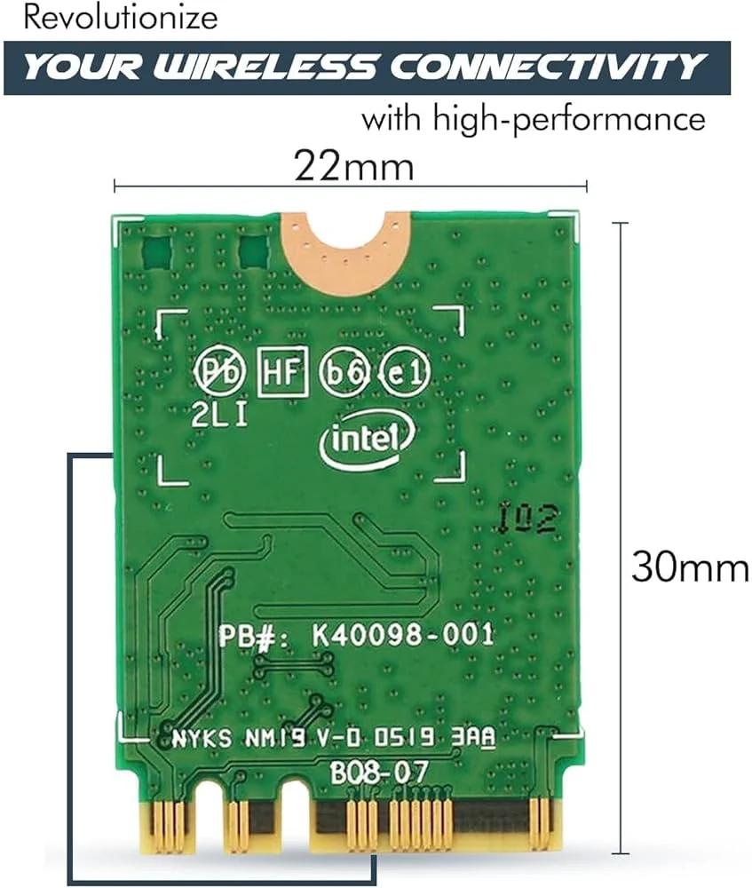 Intel AX211 WiFi 6E M.2 2230 Laptop WiFi Card — Intel laptop side and angled view, buy in Lahore Pakistan