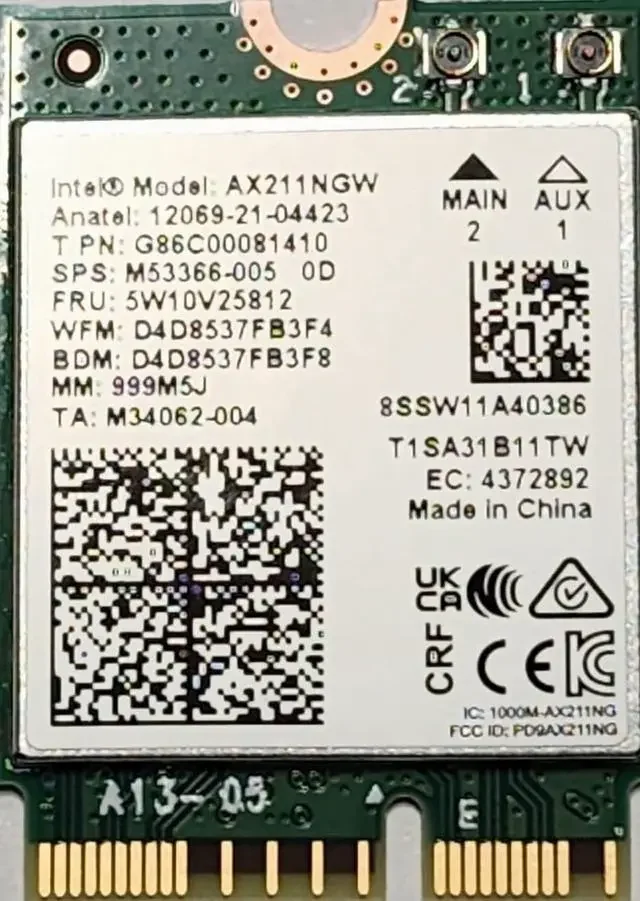Intel AX211 WiFi 6E M.2 2230 Laptop WiFi Card — used Intel laptop for sale in Pakistan, NN Laptops Lahore