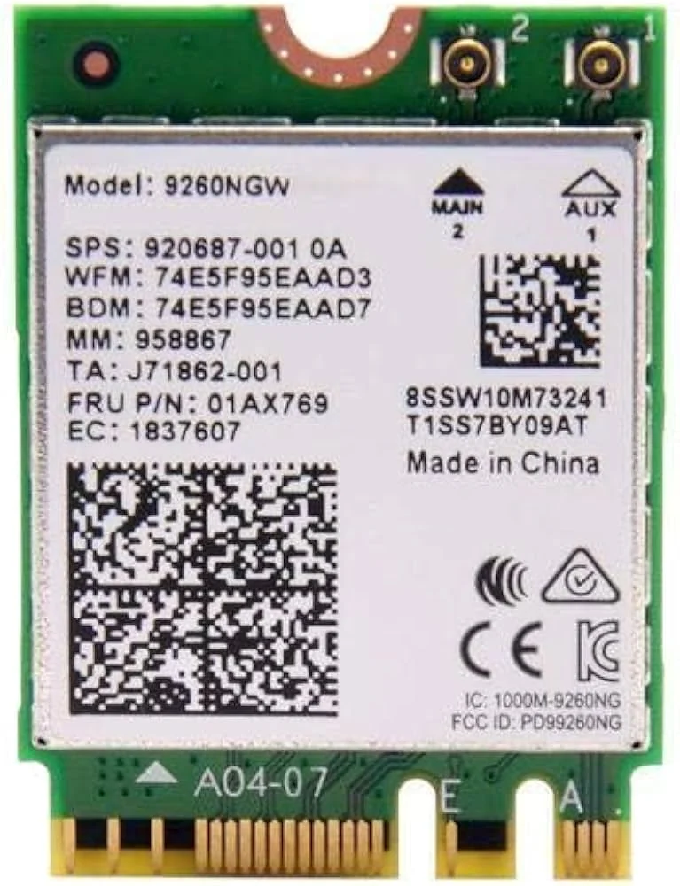 Intel Wireless-AC 9260 WiFi 5 M.2 2230 Laptop WiFi Card — Intel laptop side and angled view, buy in Lahore Pakistan