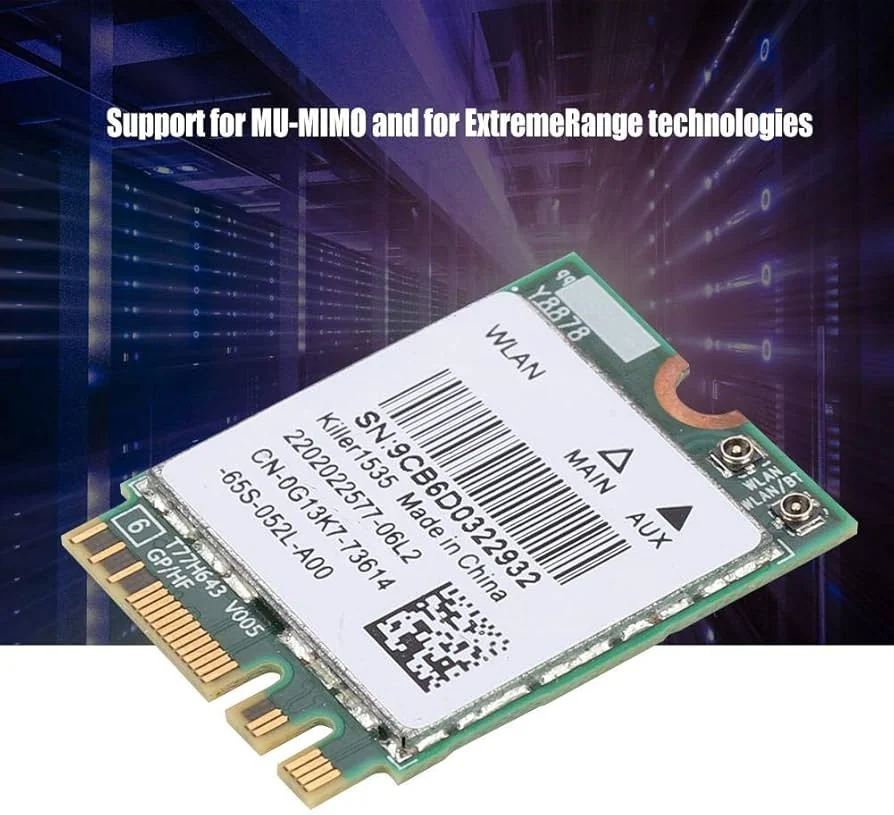 Killer 1535 WiFi 5 Half-Mini PCIe Laptop WiFi Card — Killer laptop keyboard and ports view, Lahore Pakistan