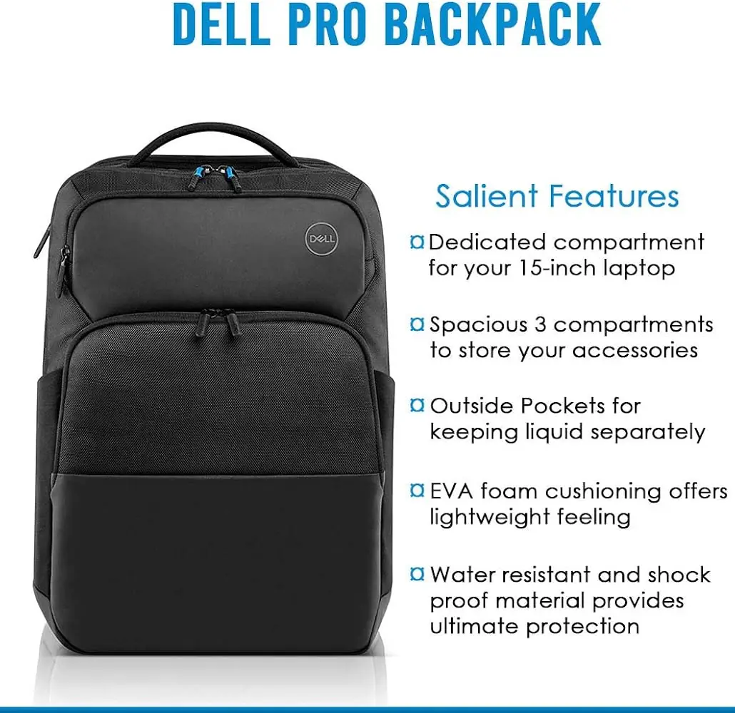 Laptop Backpack 15.6″ (Dell Pro) — Dell laptop keyboard and ports view, Lahore Pakistan