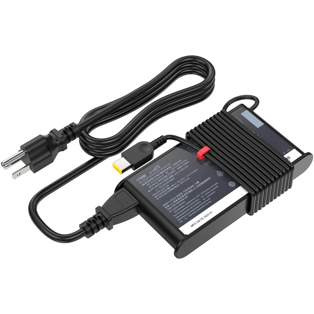 Lenovo Original 170W Slim Tip Charger for ThinkPad P70 / P72 — Lenovo laptop side and angled view, buy in Lahore Pakistan