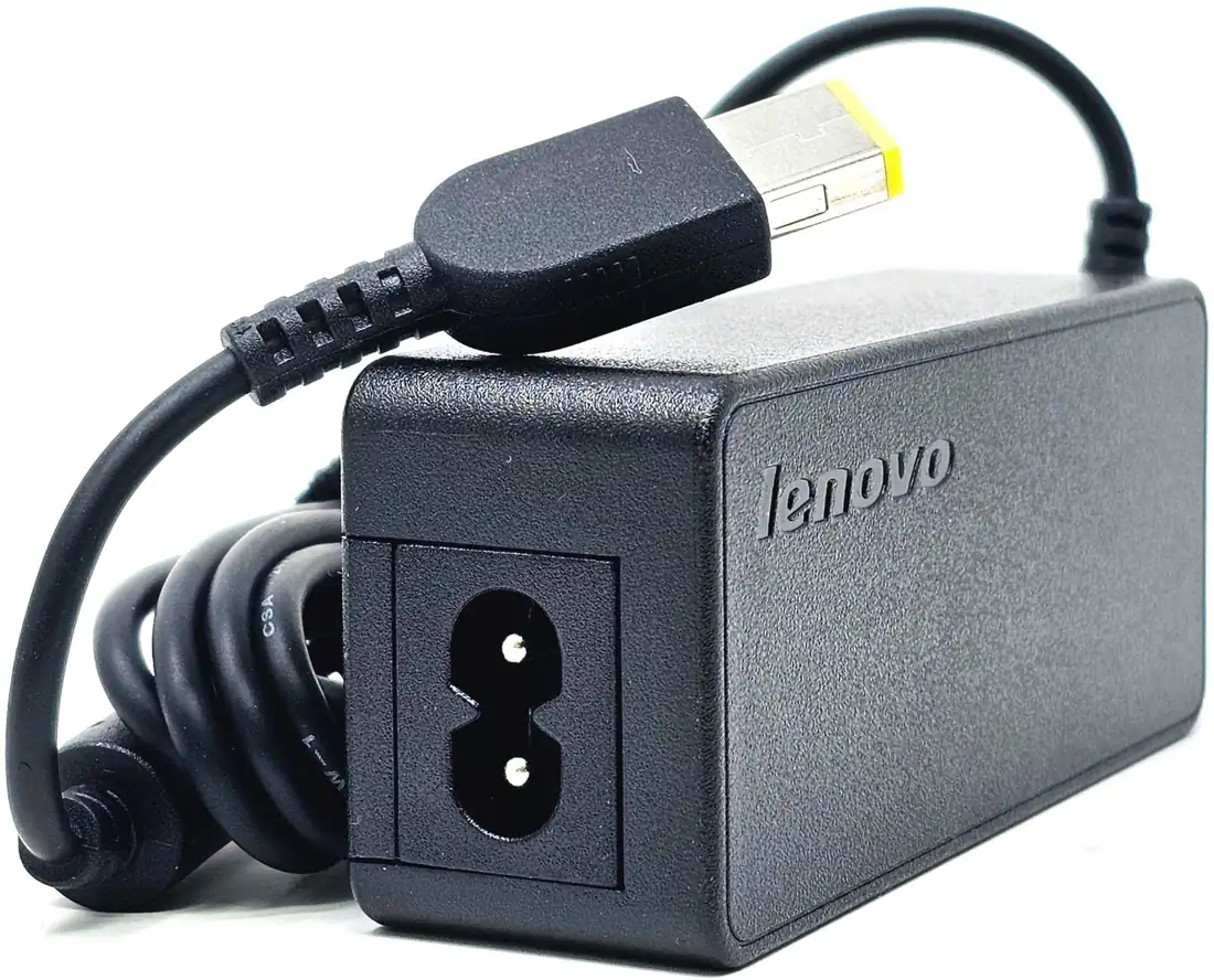 Lenovo Original 45W Slim Tip Yellow Pin Charger for ThinkPad X240 — Lenovo laptop keyboard and ports view, Lahore Pakistan