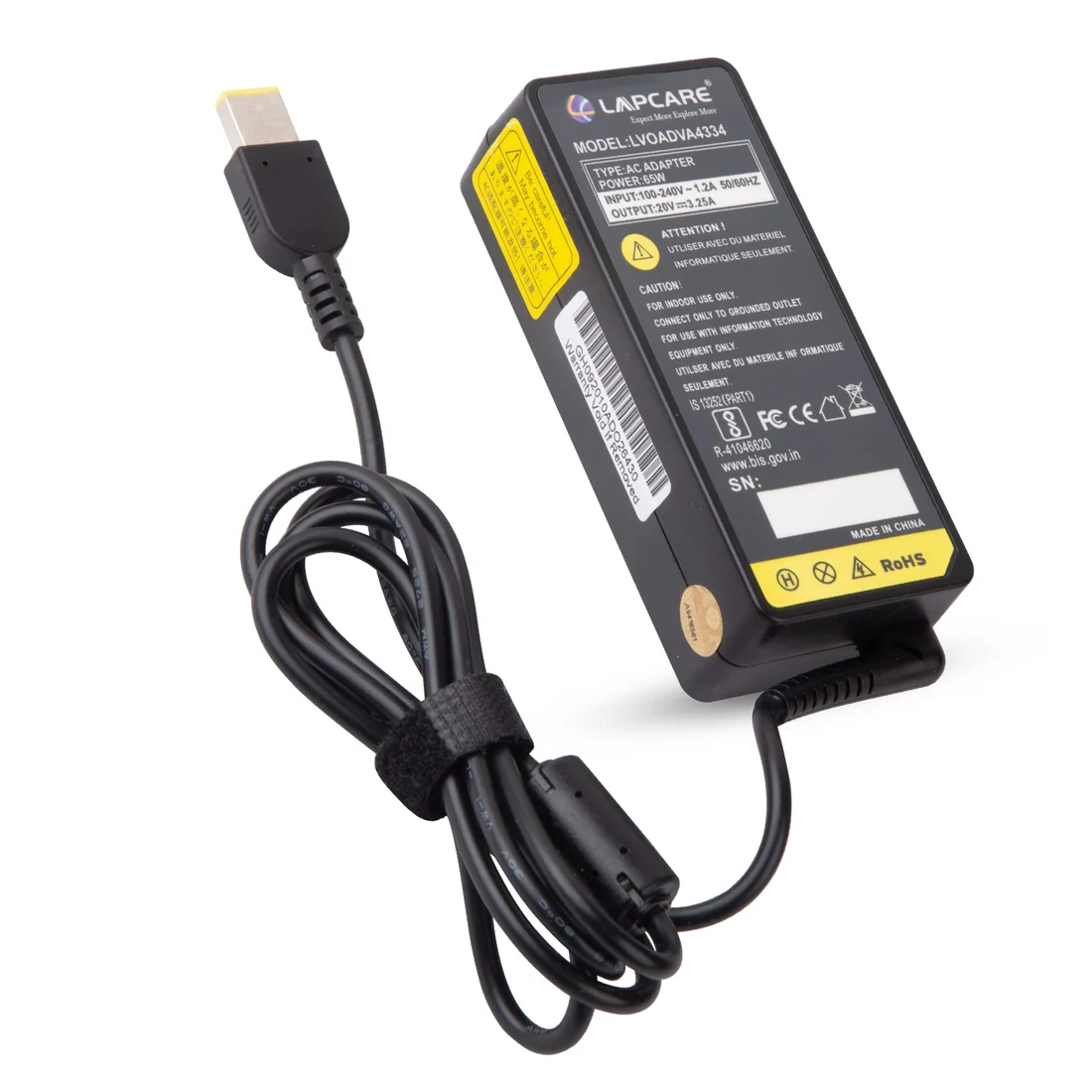 Lenovo Original 65W Square Tip Charger for IdeaPad / G50 / Z50 — Lenovo laptop keyboard and ports view, Lahore Pakistan