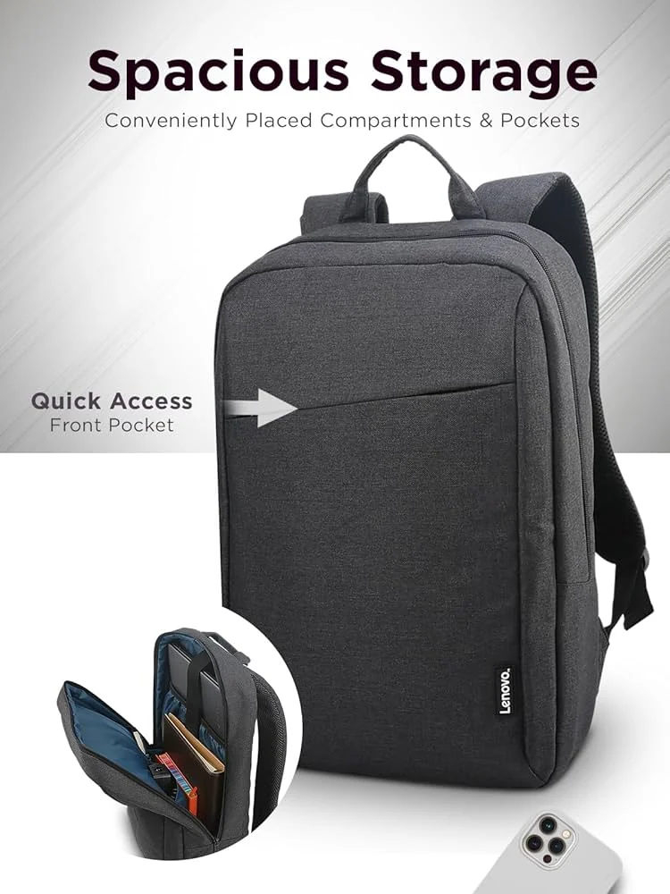 Lenovo Casual Laptop Backpack 15.6 inch Black B210 — Lenovo laptop side and angled view, buy in Lahore Pakistan