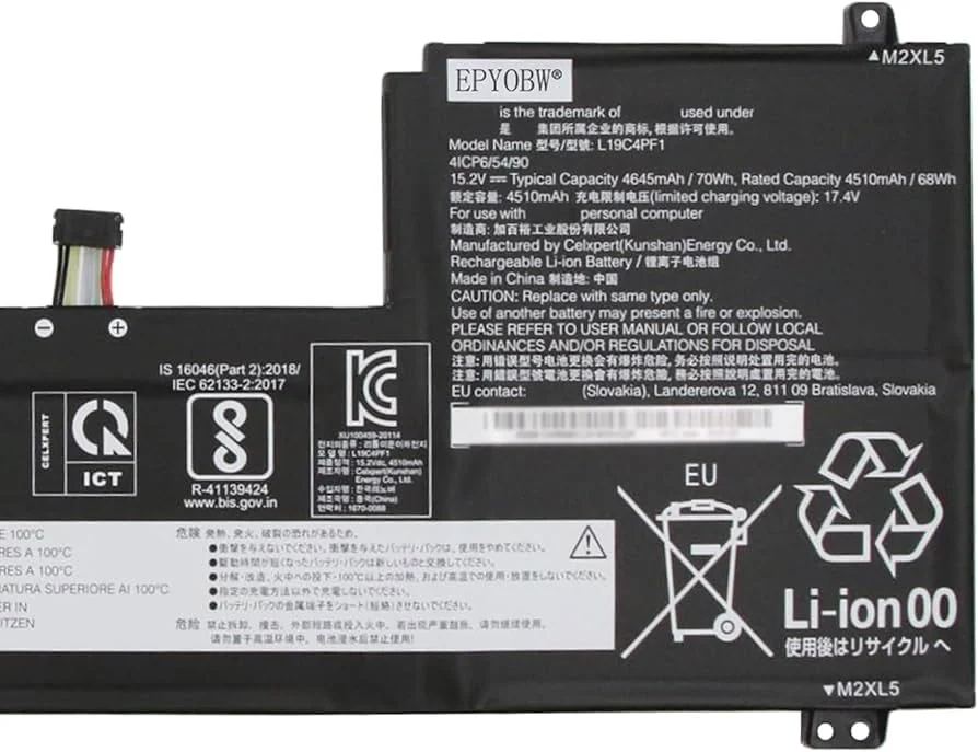 Lenovo IdeaPad 5 70Wh 4-Cell Internal Battery (L19M4PF1 Original) — used Lenovo laptop for sale in Pakistan, NN Laptops Lahore