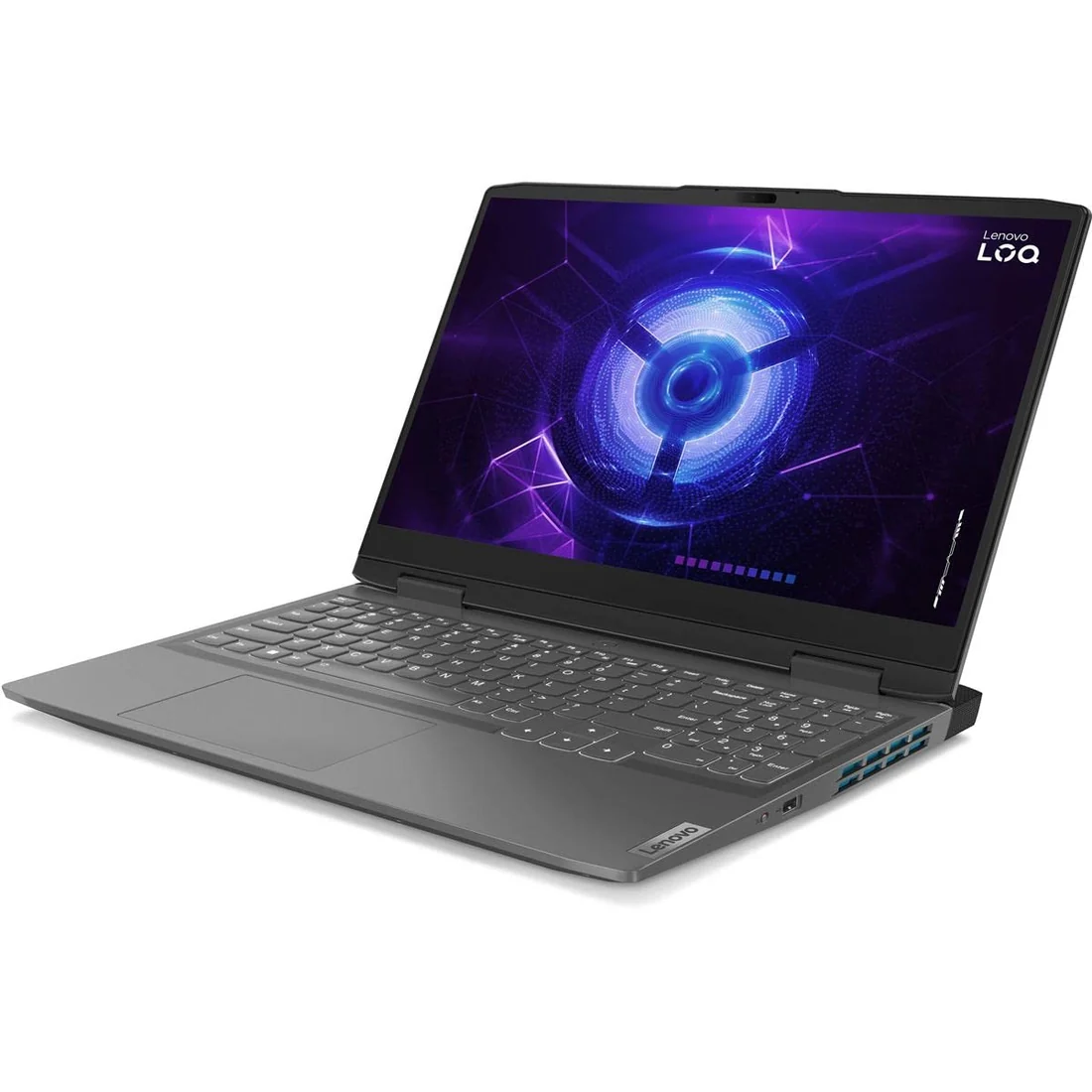 Lenovo LOQ 15IRH8 i5-13420H 8GB 512GB Gaming Laptop Lahore — Lenovo laptop keyboard and ports view, Lahore Pakistan