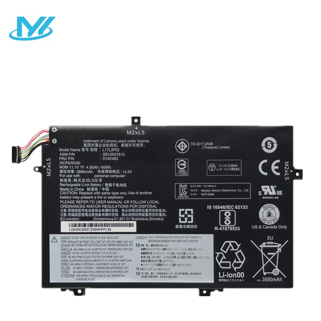 Lenovo ThinkPad L480 / L490 / L590 45Wh 3-Cell Battery (01AV463) — used Lenovo laptop, price in Pakistan at NN Laptops Hafeez Center Lahore