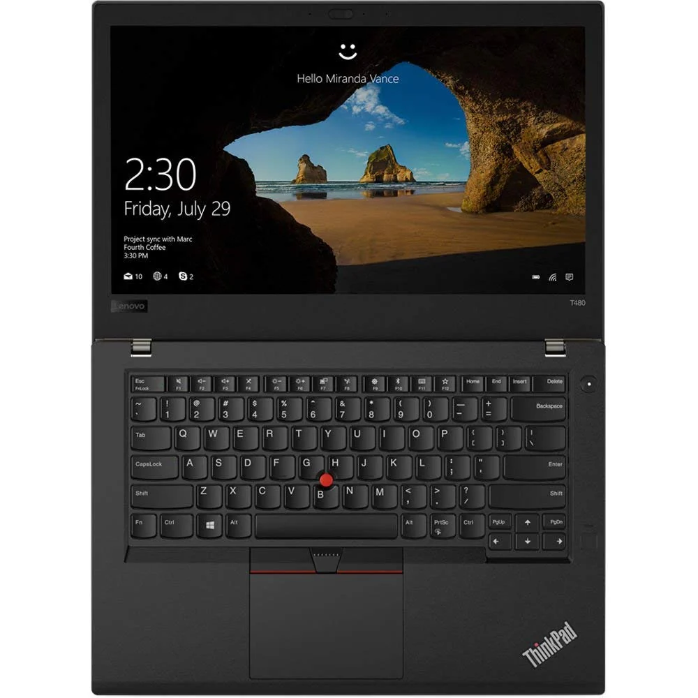 Lenovo ThinkPad T480 B-Panel — Lenovo laptop keyboard and ports view, Lahore Pakistan