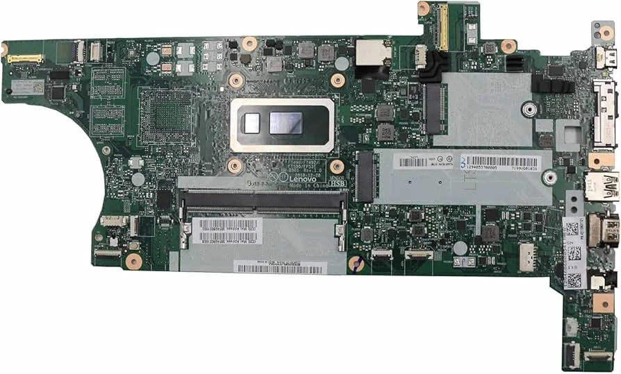 Lenovo ThinkPad T490 Motherboard 8th Gen i5 Integrated UHD 620 — Lenovo laptop side and angled view, buy in Lahore Pakistan