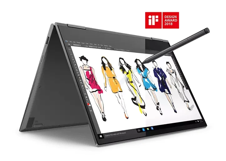 Lenovo Yoga 730 13 i7-8550U 8GB 512GB — Lenovo laptop side and angled view, buy in Lahore Pakistan