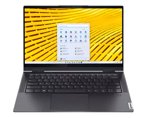 Lenovo Yoga 7i 14ITL5 i7-1165G7 16GB 512GB Touch Used Lahore — Lenovo laptop keyboard and ports view, Lahore Pakistan