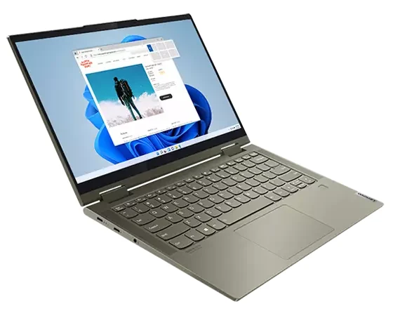 Lenovo Yoga 7i 14ITL5 i7-1165G7 16GB 512GB Touch Used Lahore — Lenovo laptop side and angled view, buy in Lahore Pakistan