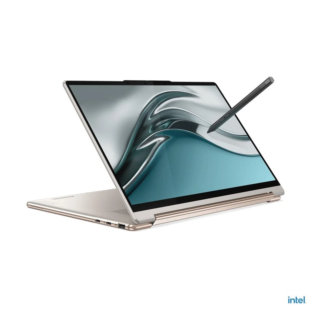 Lenovo Yoga 9i 14IAP7 i7-1260P 16GB 1TB Used Laptop Lahore — Lenovo laptop keyboard and ports view, Lahore Pakistan