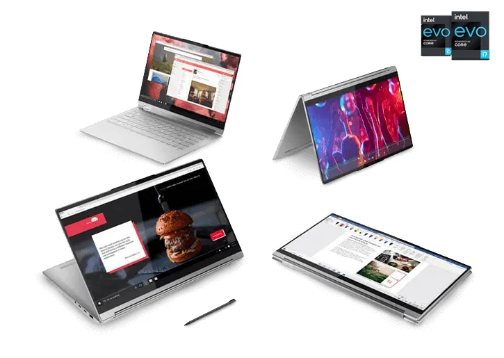 Lenovo Yoga 9i 14ITL5 i7-1185G7 16GB 1TB Touch Used Lahore — Lenovo laptop side and angled view, buy in Lahore Pakistan
