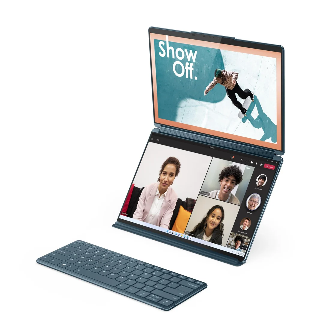 Lenovo Yoga Book 9i 13IRU8 i7-1355U 16GB 512GB Used Laptop Lahore — Lenovo laptop keyboard and ports view, Lahore Pakistan